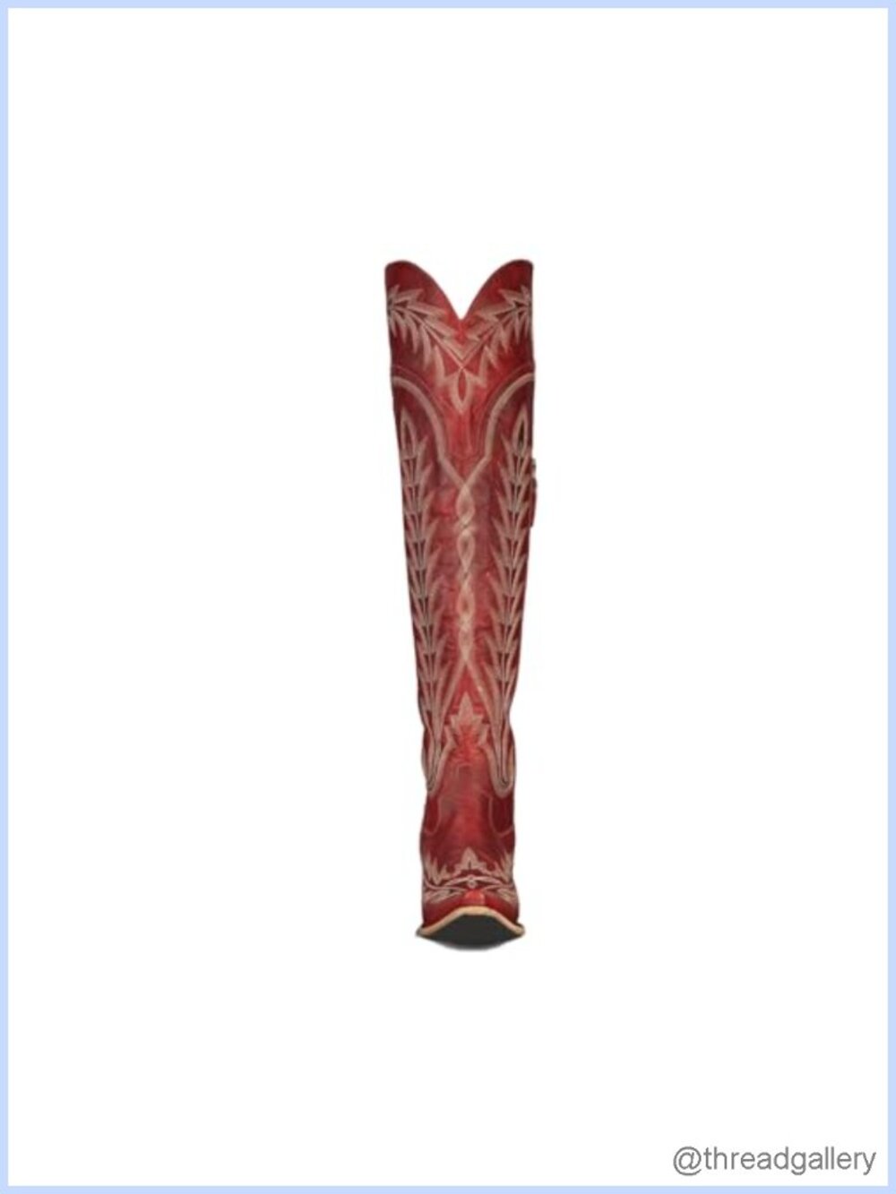 Over the Knee Western Boots Women Faux Leather Chunky Heel Pull-On - Picture 4 of 5